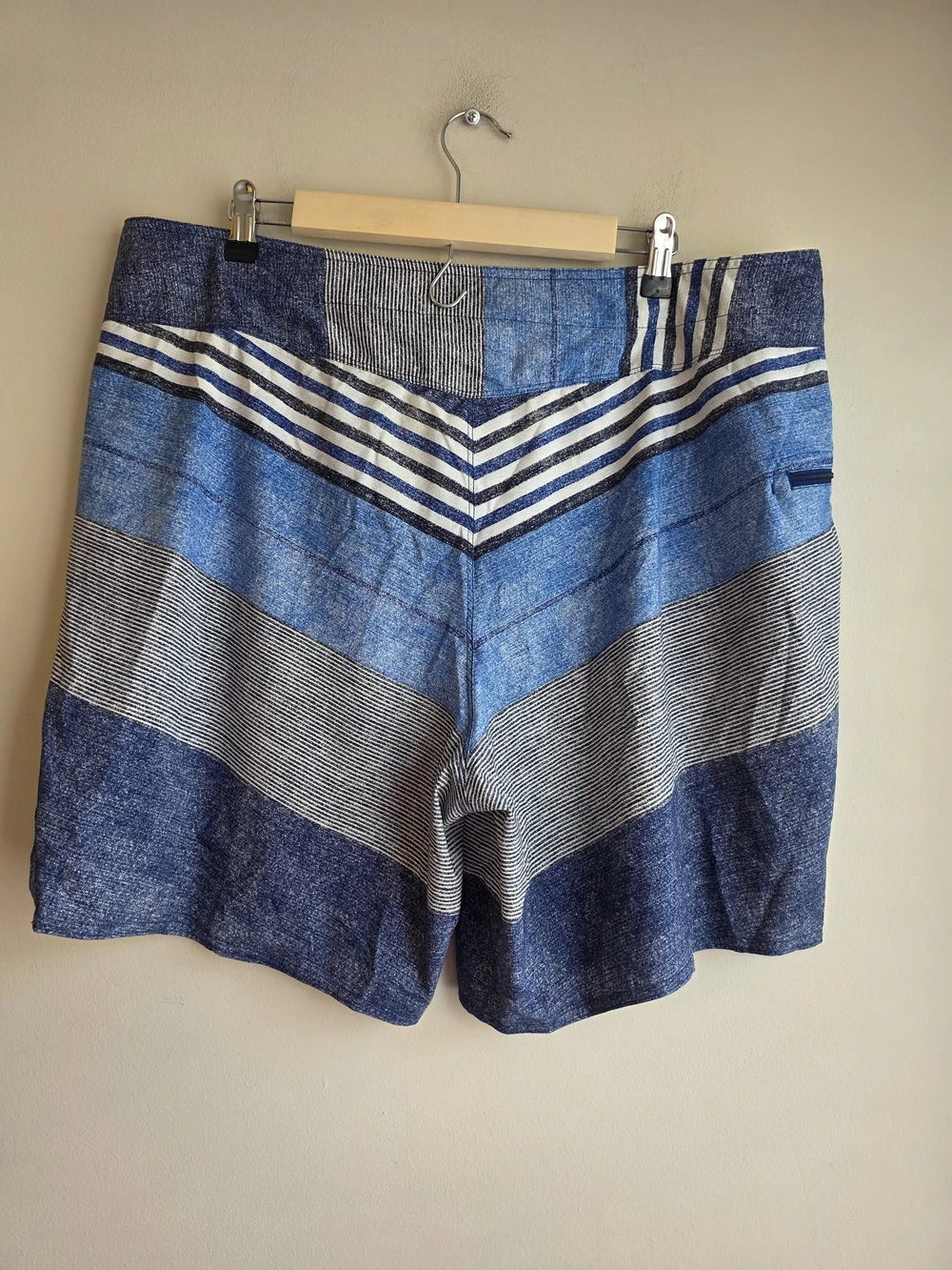 Patagonia Blue Multi-Stripe Men’s Swim Board Shorts